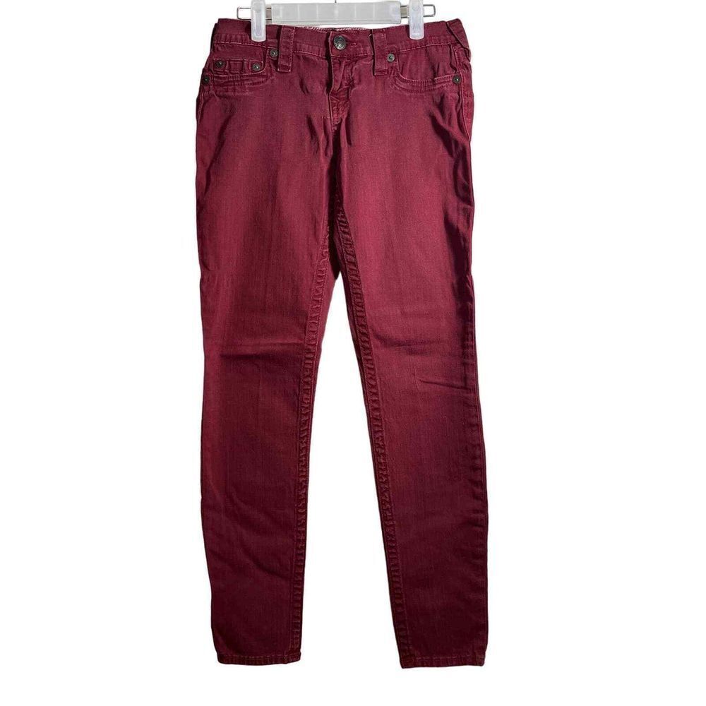 29 True Religion Women's Skinny Jeans - Deep Red